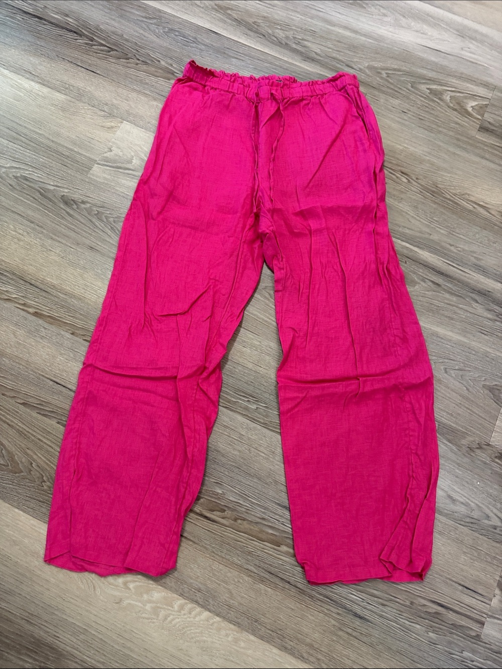 Women’s 100% Linen J Crew Soleil Drawstring Pants - Hot Pink NWOT